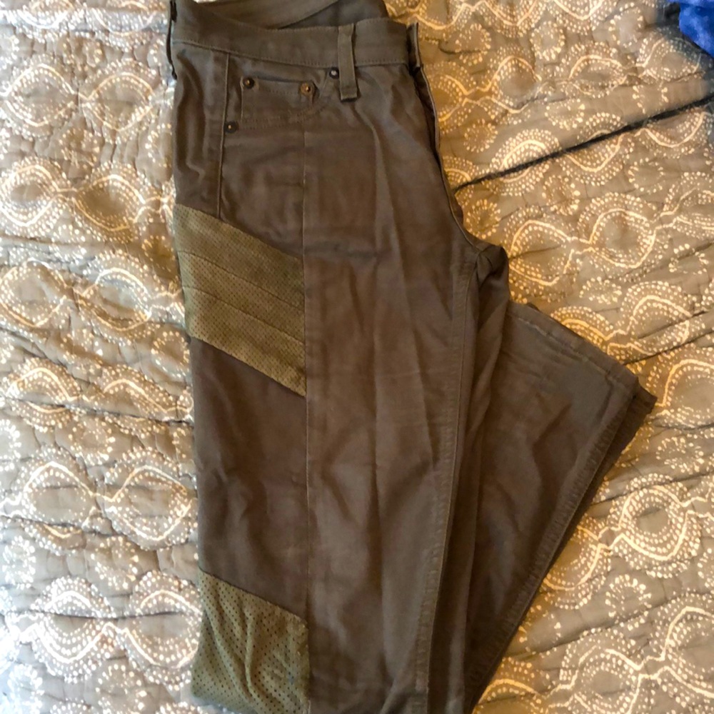 RAG & BONE Halifax Green Skinny Jean Pant Leather